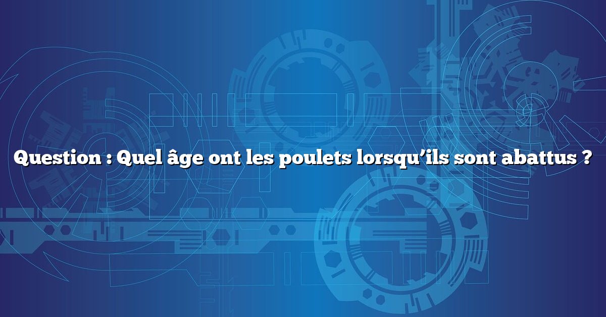 Question : Quel âge ont les poulets lorsqu’ils sont abattus ?